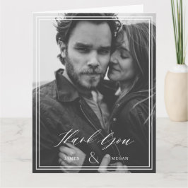 Tarjeta De Agradecimiento Boda fotográfico minimalista Gracias