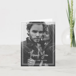 Tarjeta De Agradecimiento Boda fotográfico minimalista Gracias
