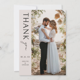 Tarjeta De Agradecimiento Boda fotográfico Minimalista moderno Boho
