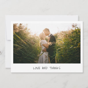 Tarjeta De Agradecimiento Boda fotográfico Minimalista simple y moderno