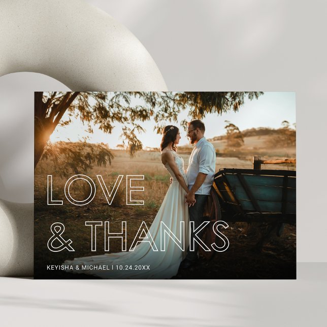 Tarjeta De Agradecimiento Boda fotográfico mínimo (Subido por el creador)