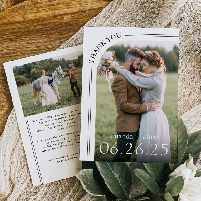 Tarjeta De Agradecimiento Boda fotográfico moderno (Subido por el creador)