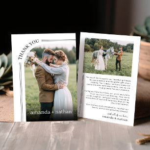 Tarjeta De Agradecimiento Boda fotográfico moderno