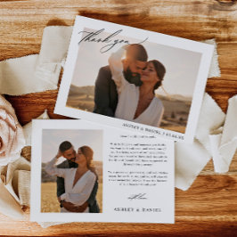 Tarjeta De Agradecimiento Boda fotográfico moderno