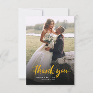 Tarjeta De Agradecimiento Boda fotográfico moderno