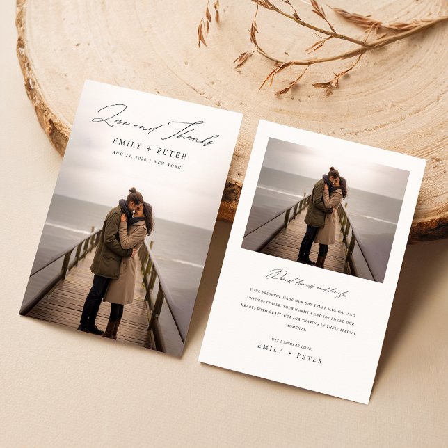 Tarjeta De Agradecimiento Boda fotográfico moderno Boho (Subido por el creador)