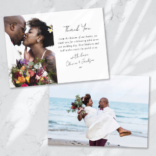 Tarjeta De Agradecimiento Boda fotográfico moderno de dos