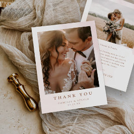 Tarjeta De Agradecimiento Boda fotográfico moderno simple