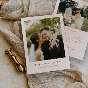 Tarjeta De Agradecimiento Boda fotográfico moderno simple