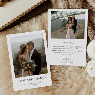 Tarjeta De Agradecimiento Boda fotográfico moderno simple