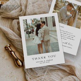 Tarjeta De Agradecimiento Boda fotográfico moderno simple