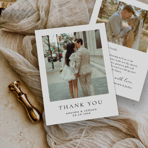 Tarjeta De Agradecimiento Boda fotográfico moderno simple
