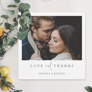 Tarjeta De Agradecimiento Boda fotográfico moderno y elegante