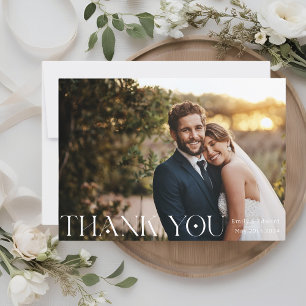 Tarjeta De Agradecimiento Boda fotográfico moderno y elegante