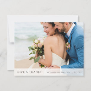 Tarjeta De Agradecimiento Boda fotográfico moderno y simple personalizado