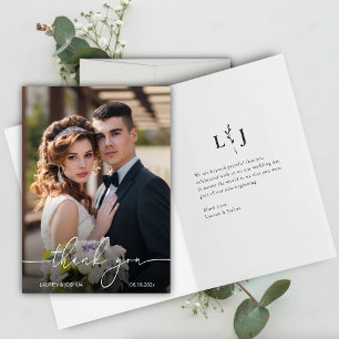 Tarjeta De Agradecimiento Boda fotográfico monograma