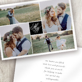 Tarjeta De Agradecimiento Boda fotográfico Monograma 4