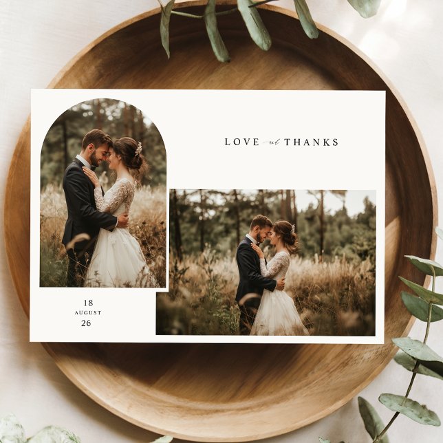 Tarjeta De Agradecimiento Boda fotográfico personalizado sencillo y moderno (Subido por el creador)