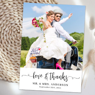 Tarjeta De Agradecimiento Boda fotográfico Personalizado simple y moderno pe
