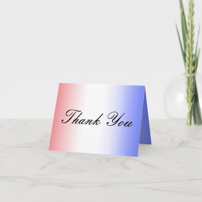 Tarjeta De Agradecimiento Boda fotográfico rojo blanco y azul naranja (Anverso)