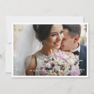 Tarjeta De Agradecimiento Boda fotográfico sencillo y moderno