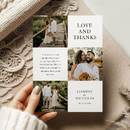 Tarjeta De Agradecimiento Boda fotográfico simple 3