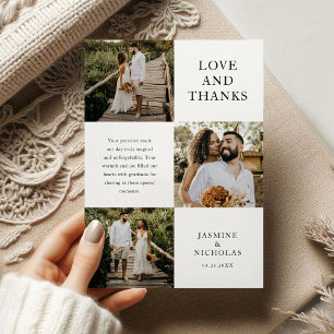 Tarjeta De Agradecimiento Boda fotográfico simple 3