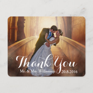 Tarjeta De Agradecimiento Boda fotográfico simple gracias