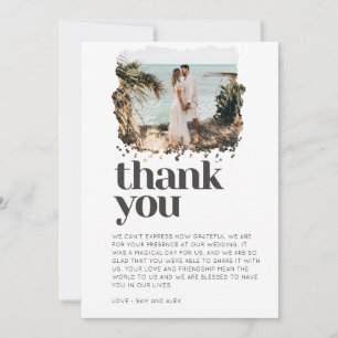 Tarjeta De Agradecimiento Boda fotográfico simple gracias