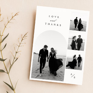 Tarjeta De Agradecimiento Boda fotográfico simple Minimalista 4