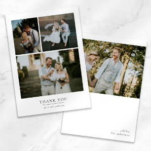 Tarjeta De Agradecimiento Boda fotográfico simple Minimalista 4