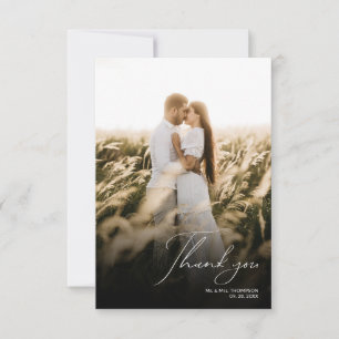 Tarjeta De Agradecimiento Boda fotográfico simple moderno de 2