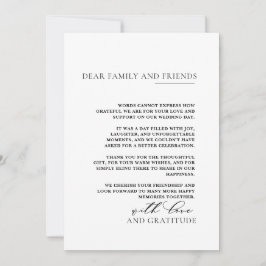 Tarjeta De Agradecimiento Boda fotográfico simple y elegante