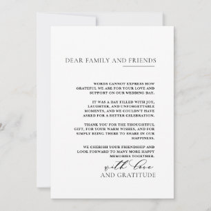 Tarjeta De Agradecimiento Boda fotográfico simple y elegante