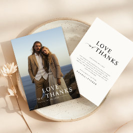 Tarjeta De Agradecimiento Boda fotográfico simple y elegante