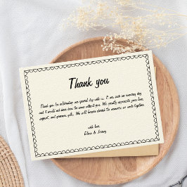 Tarjeta De Agradecimiento Boda francés de boceto vintage con dibujos a mano