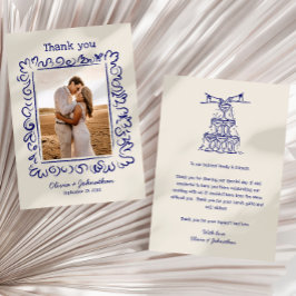 Tarjeta De Agradecimiento Boda Garabatos Dibujados a Mano