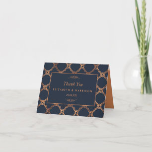 Tarjeta De Agradecimiento Boda Gatsby de Art Deco Geométrico Vintage