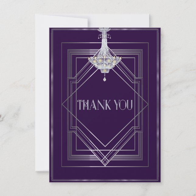 Tarjeta De Agradecimiento Boda Gatsby Deco clásico Gracias Manuela25003a (Anverso)