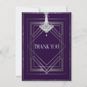 Tarjeta De Agradecimiento Boda Gatsby Deco clásico Gracias Manuela25003a