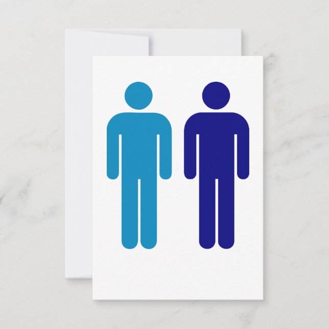 Tarjeta De Agradecimiento Boda gay para niños azules LGBTQ (Anverso)