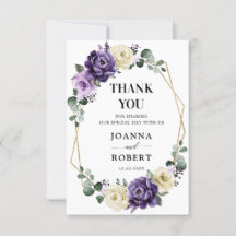 Boda Geométrico Floral Purple Plum Ivory Gold