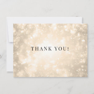 Tarjeta De Agradecimiento Boda Gold Champagne Bokeh