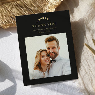 Tarjeta De Agradecimiento Boda Gold Moon