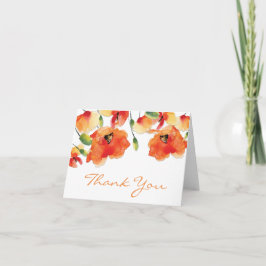 Tarjeta De Agradecimiento Boda Golden Poppy de verano