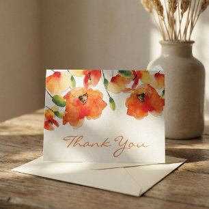 Tarjeta De Agradecimiento Boda Golden Poppy de verano