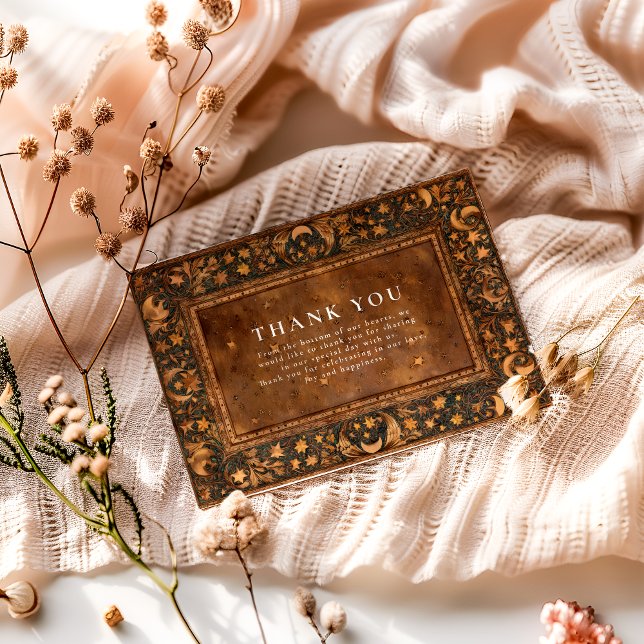 Tarjeta De Agradecimiento Boda Gótica Barroca Celestial (Subido por el creador)