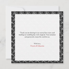Tarjeta De Agradecimiento Boda Gótica Barroca Elegante