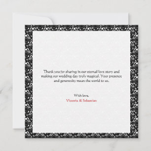 Tarjeta De Agradecimiento Boda Gótica Barroca Elegante