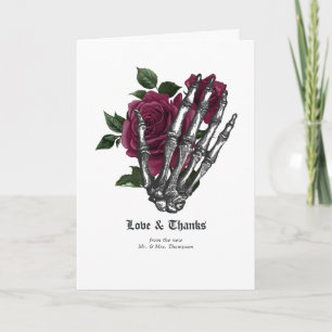 Tarjeta De Agradecimiento Boda Gótica Caprichosa de Borgoña